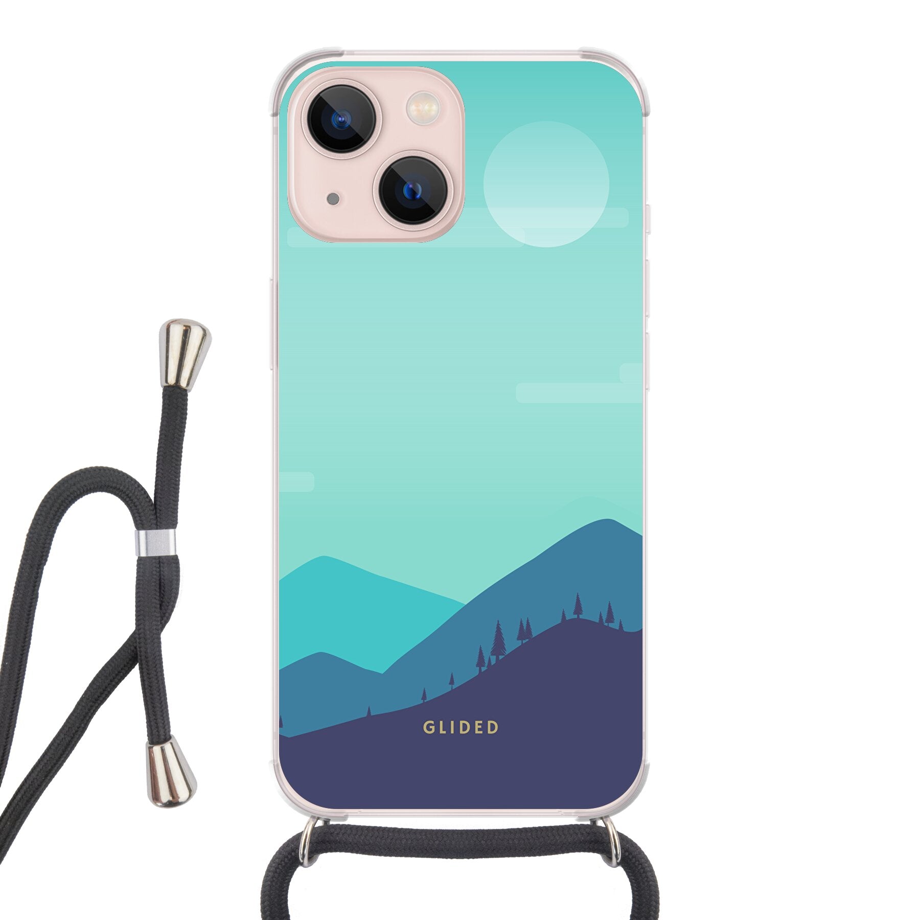 Alpine iPhone 13 mini Handyhülle mit einzigartigem Bergdesign, stoßfestem Schutz und präzisen Aussparungen für alle Funktionen.